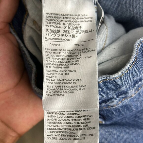 Levi 550 Denim Jean Pant Men Blue 36x36 Western Distressed Casual Long Straight - Picture 6 of 11